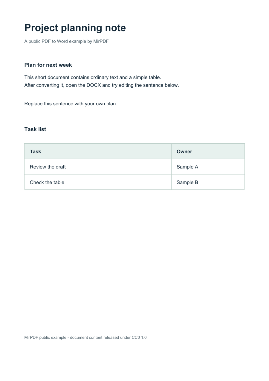 原本PDF: Project planning note